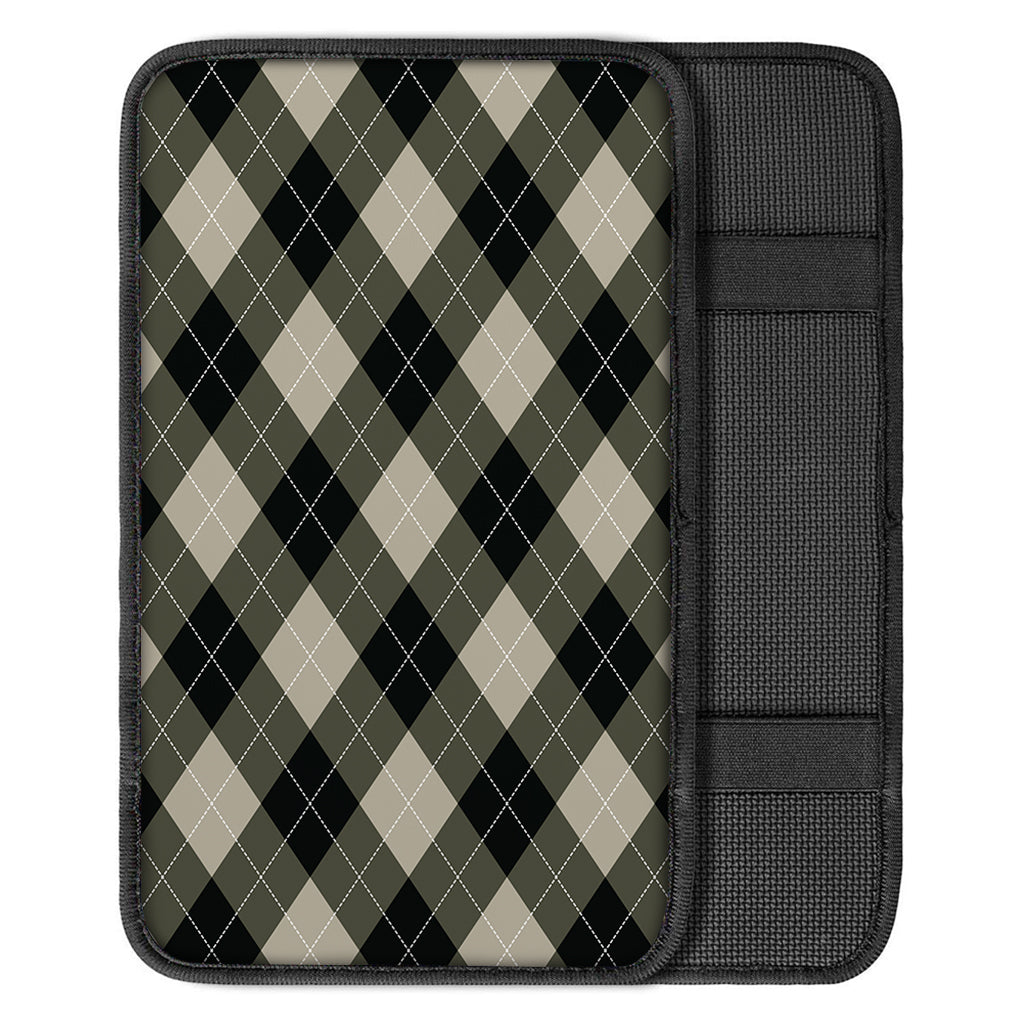 Diamond Shapes Argyle Pattern Print Car Center Console Cover