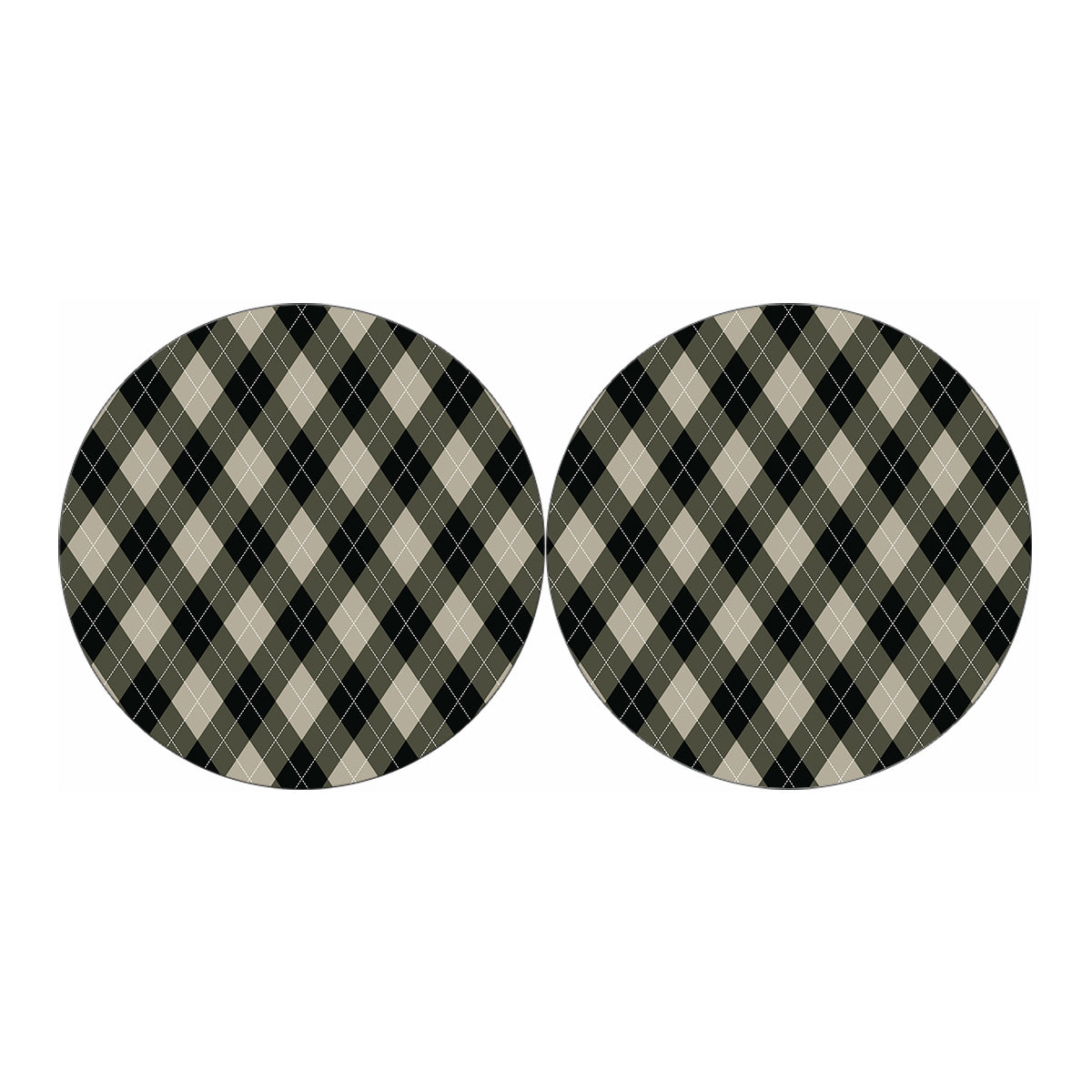 Diamond Shapes Argyle Pattern Print Car Coasters