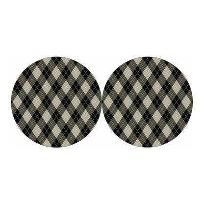 Diamond Shapes Argyle Pattern Print Car Coasters