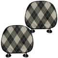 Diamond Shapes Argyle Pattern Print Car Headrest Covers