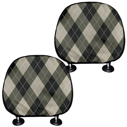 Diamond Shapes Argyle Pattern Print Car Headrest Covers