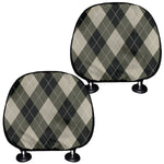 Diamond Shapes Argyle Pattern Print Car Headrest Covers