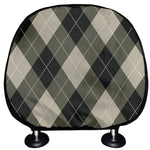 Diamond Shapes Argyle Pattern Print Car Headrest Covers