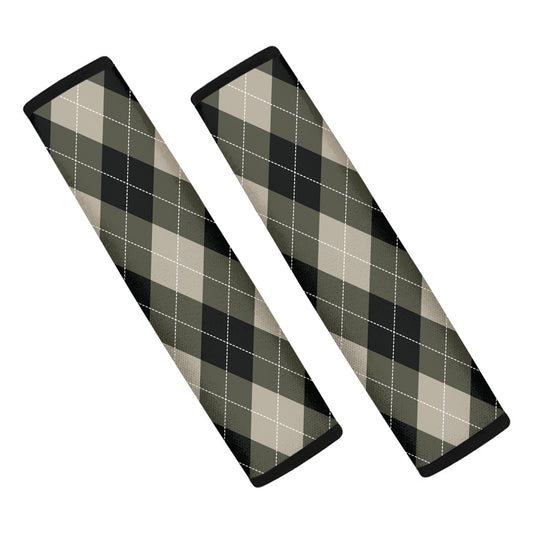 Diamond Shapes Argyle Pattern Print Car Seat Belt Covers