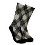 Diamond Shapes Argyle Pattern Print Crew Socks