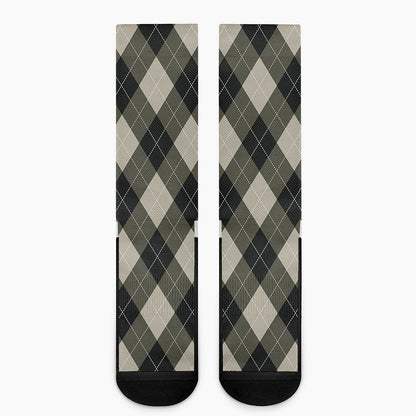Diamond Shapes Argyle Pattern Print Crew Socks