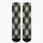 Diamond Shapes Argyle Pattern Print Crew Socks