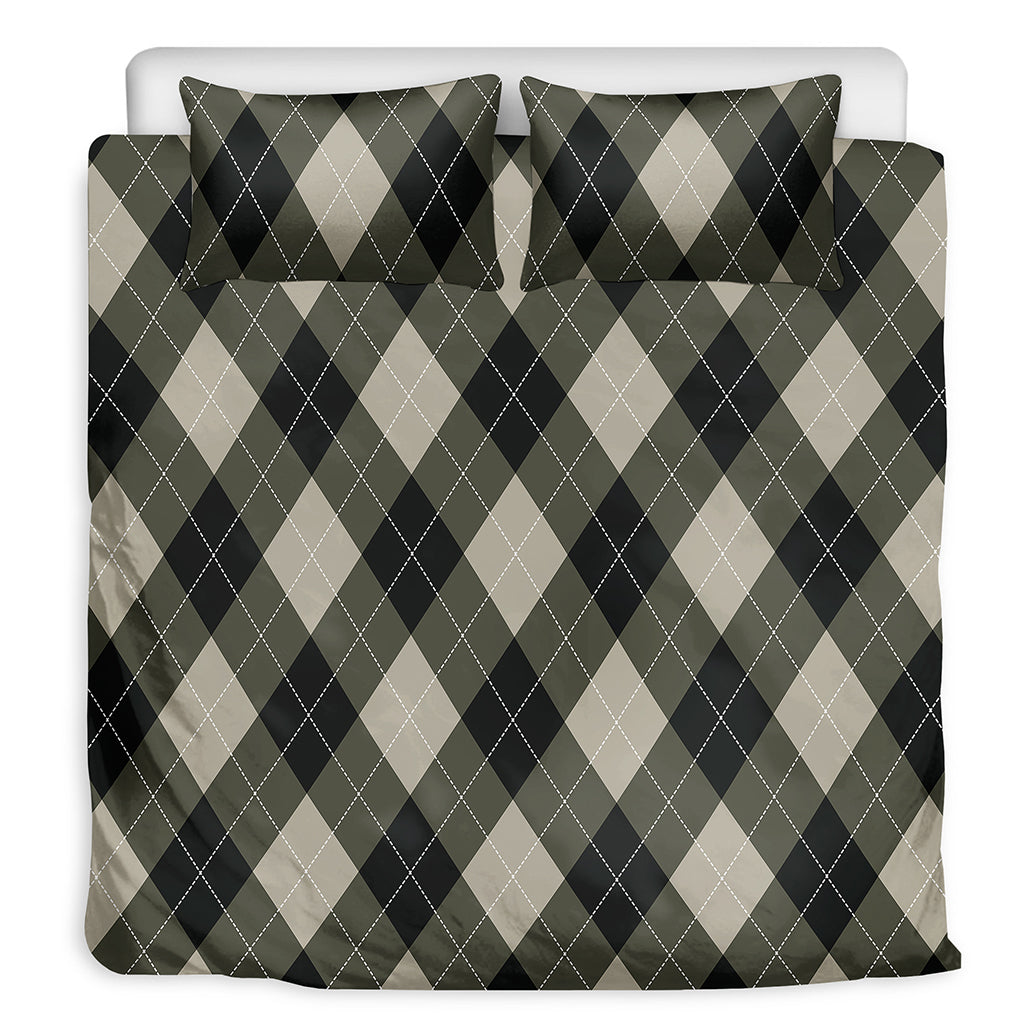 Diamond Shapes Argyle Pattern Print Duvet Cover Bedding Set