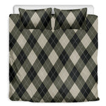 Diamond Shapes Argyle Pattern Print Duvet Cover Bedding Set