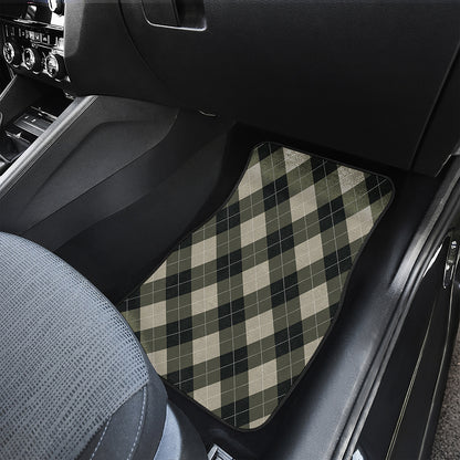 Diamond Shapes Argyle Pattern Print Front and Back Car Floor Mats