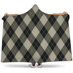 Diamond Shapes Argyle Pattern Print Hooded Blanket