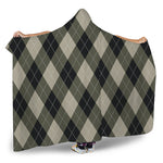 Diamond Shapes Argyle Pattern Print Hooded Blanket
