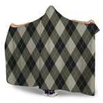 Diamond Shapes Argyle Pattern Print Hooded Blanket