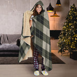 Diamond Shapes Argyle Pattern Print Hooded Blanket
