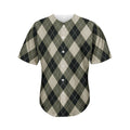Diamond Shapes Argyle Pattern Print Men's Baseball Jersey