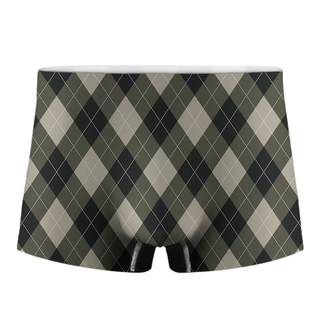 Diamond Shapes Argyle Pattern Print Men's Boxer Briefs