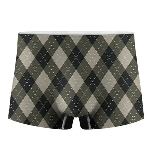 Diamond Shapes Argyle Pattern Print Men's Boxer Briefs
