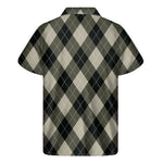 Diamond Shapes Argyle Pattern Print Men's Short Sleeve Shirt