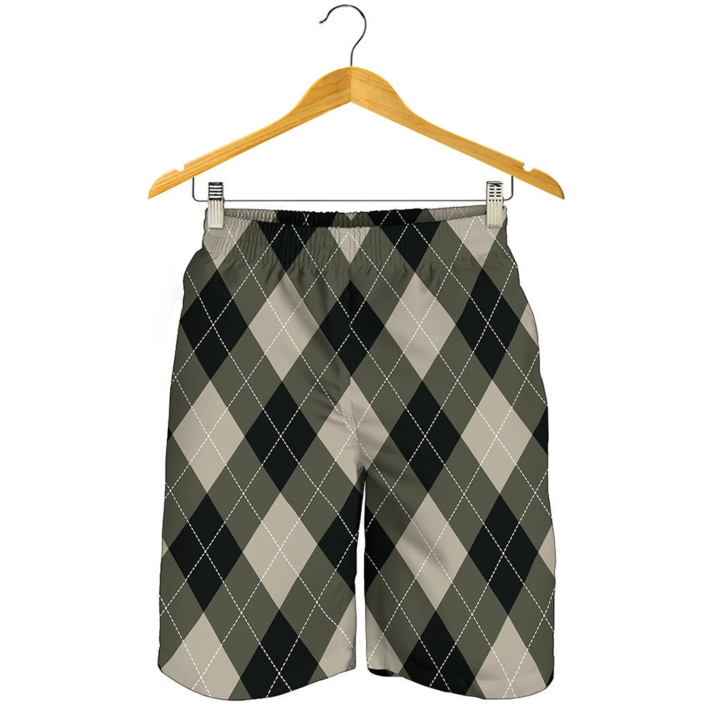 Diamond Shapes Argyle Pattern Print Men's Shorts