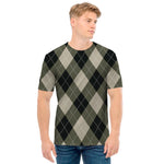 Diamond Shapes Argyle Pattern Print Men's T-Shirt