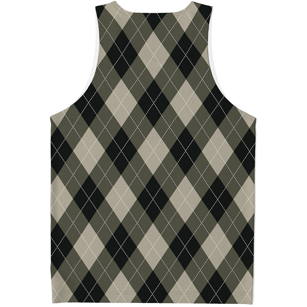 Diamond Shapes Argyle Pattern Print Men's Tank Top
