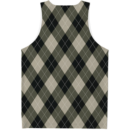 Diamond Shapes Argyle Pattern Print Men's Tank Top