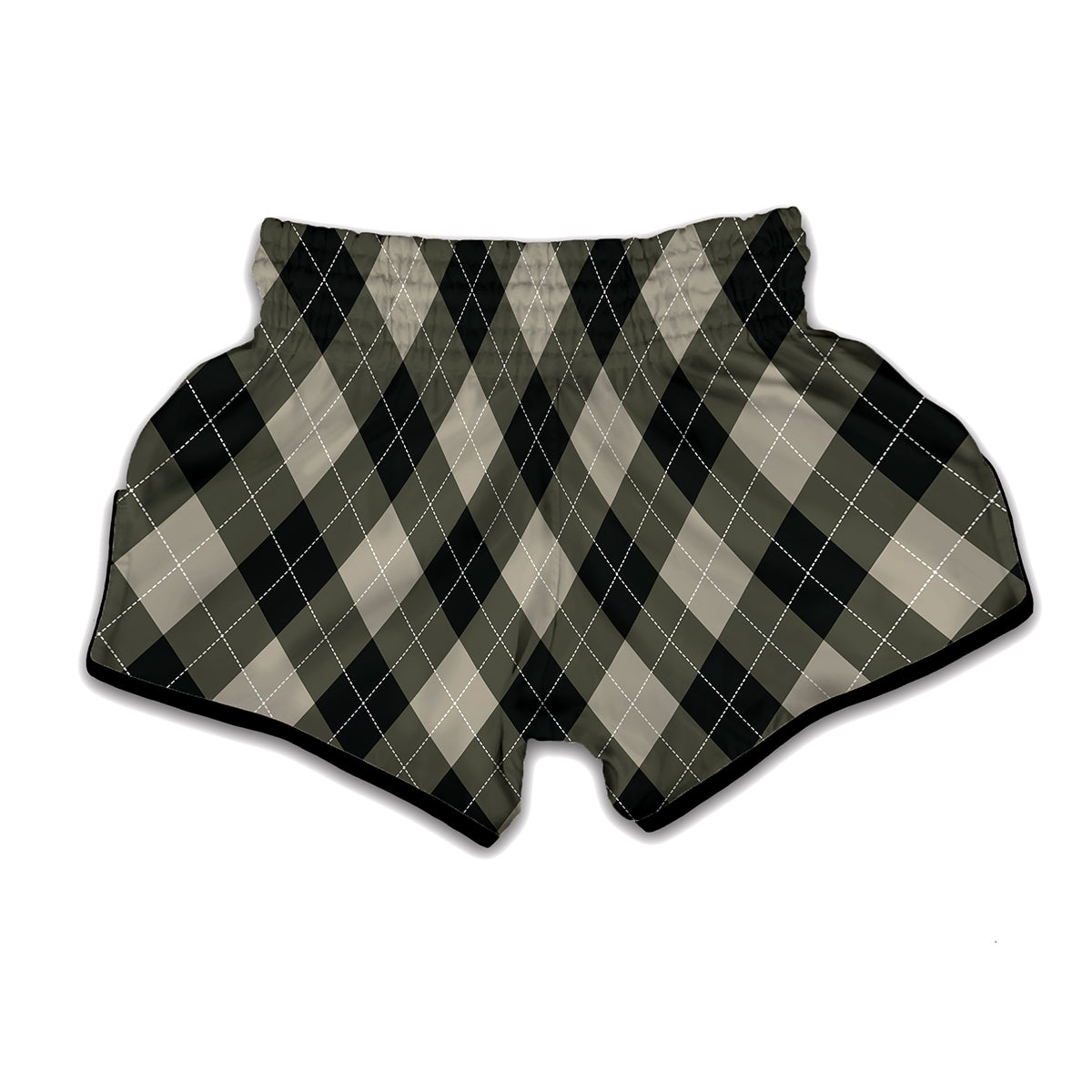 Diamond Shapes Argyle Pattern Print Muay Thai Boxing Shorts