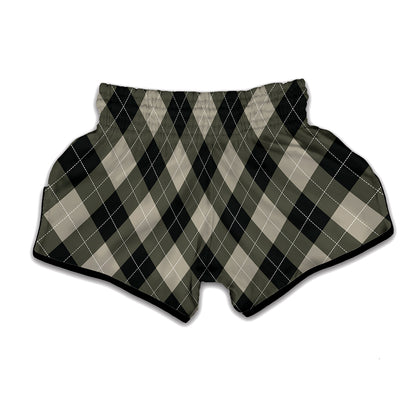 Diamond Shapes Argyle Pattern Print Muay Thai Boxing Shorts