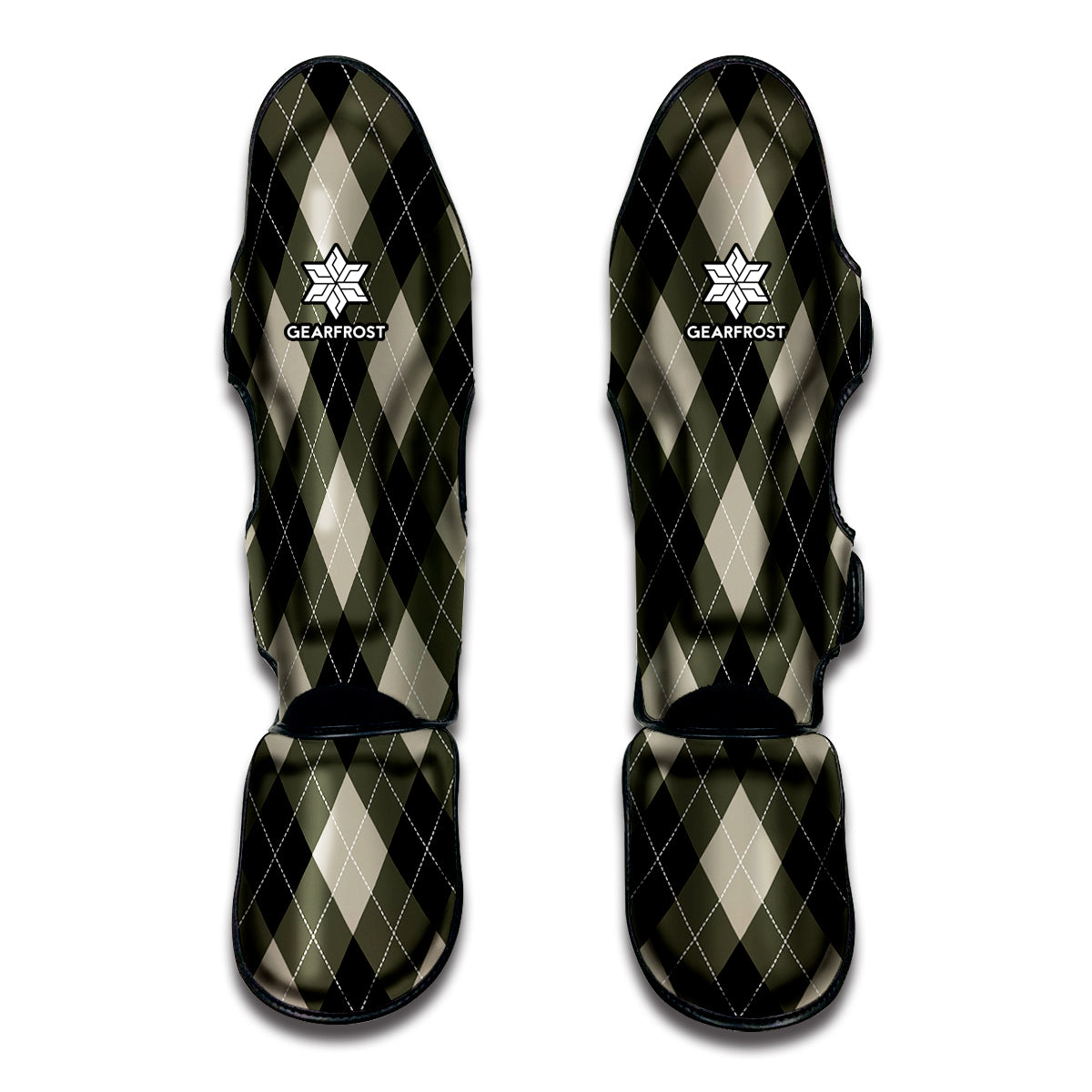 Diamond Shapes Argyle Pattern Print Muay Thai Shin Guard