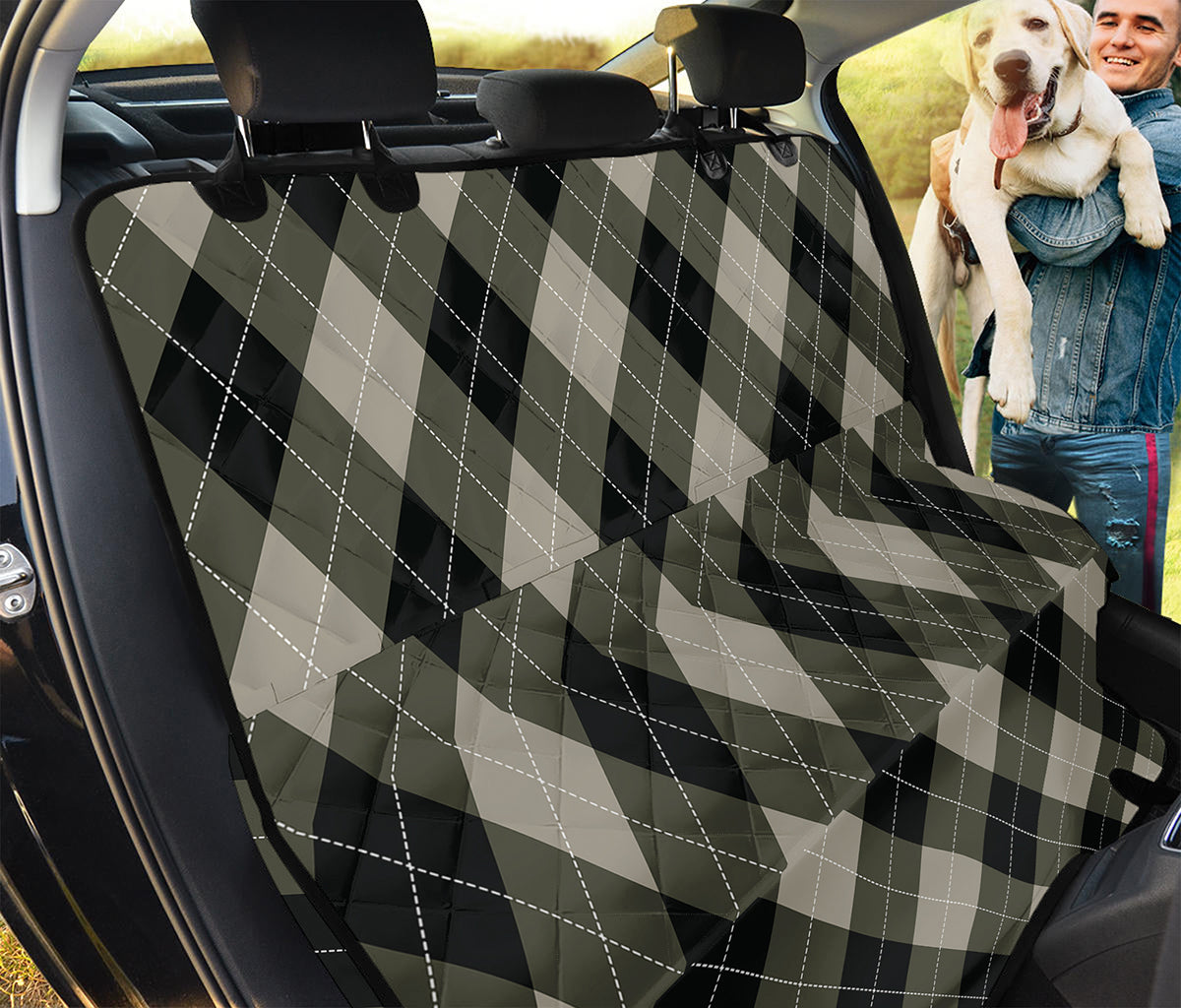 Diamond Shapes Argyle Pattern Print Pet Car Back Seat Cover