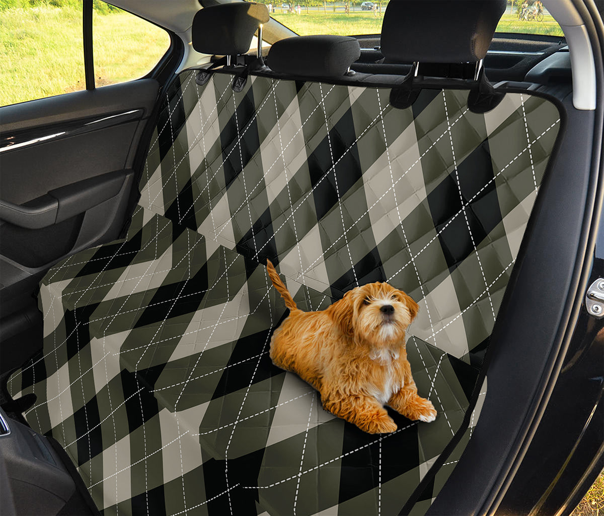 Diamond Shapes Argyle Pattern Print Pet Car Back Seat Cover