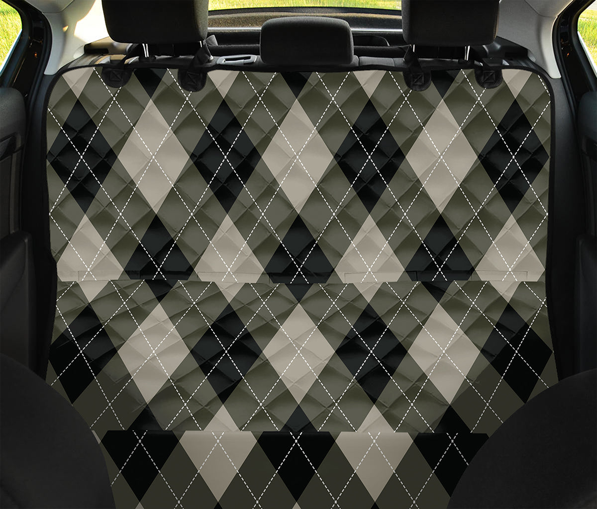 Diamond Shapes Argyle Pattern Print Pet Car Back Seat Cover