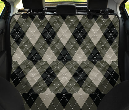 Diamond Shapes Argyle Pattern Print Pet Car Back Seat Cover