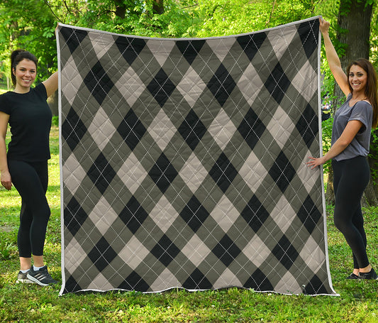 Diamond Shapes Argyle Pattern Print Quilt
