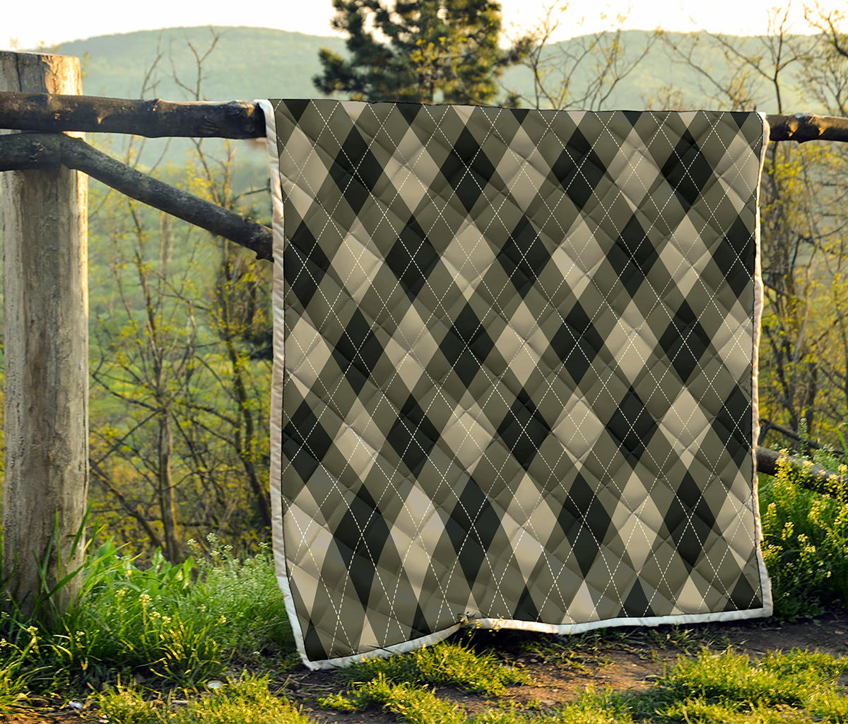 Diamond Shapes Argyle Pattern Print Quilt