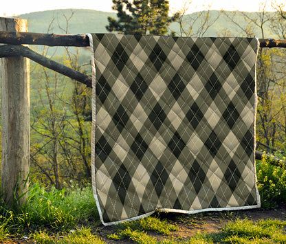 Diamond Shapes Argyle Pattern Print Quilt