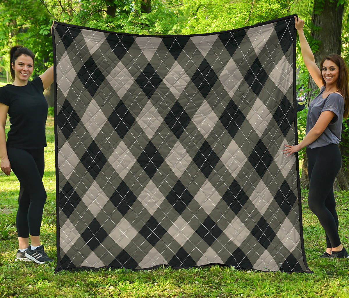 Diamond Shapes Argyle Pattern Print Quilt