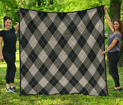 Diamond Shapes Argyle Pattern Print Quilt