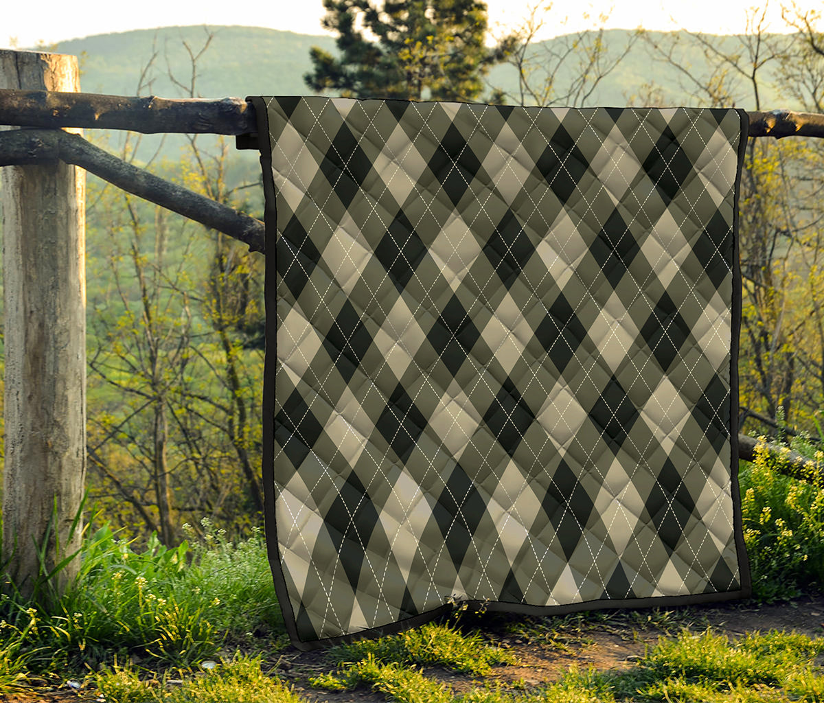 Diamond Shapes Argyle Pattern Print Quilt