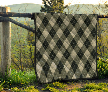 Diamond Shapes Argyle Pattern Print Quilt