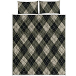 Diamond Shapes Argyle Pattern Print Quilt Bed Set