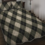 Diamond Shapes Argyle Pattern Print Quilt Bed Set