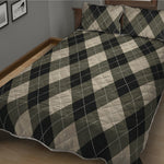 Diamond Shapes Argyle Pattern Print Quilt Bed Set