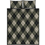 Diamond Shapes Argyle Pattern Print Quilt Bed Set