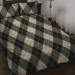 Diamond Shapes Argyle Pattern Print Quilt Bed Set