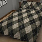 Diamond Shapes Argyle Pattern Print Quilt Bed Set