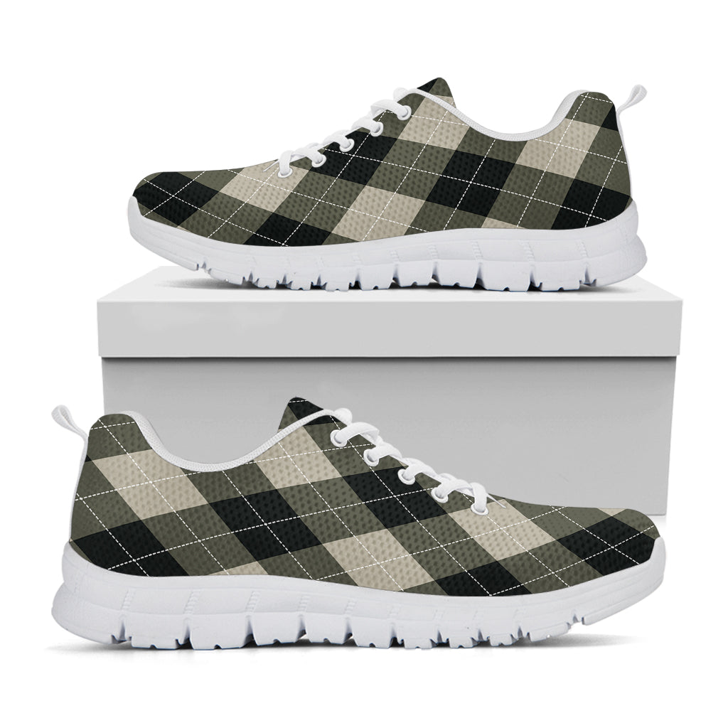 Diamond Shapes Argyle Pattern Print White Sneakers