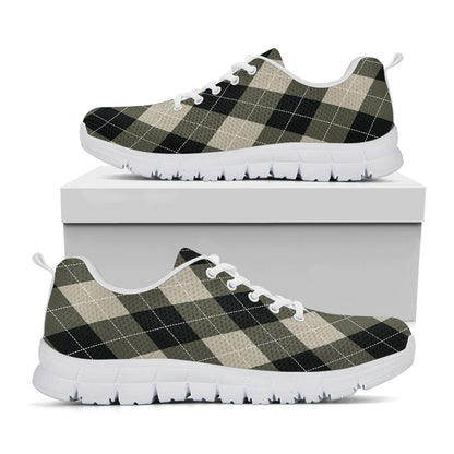 Diamond Shapes Argyle Pattern Print White Sneakers