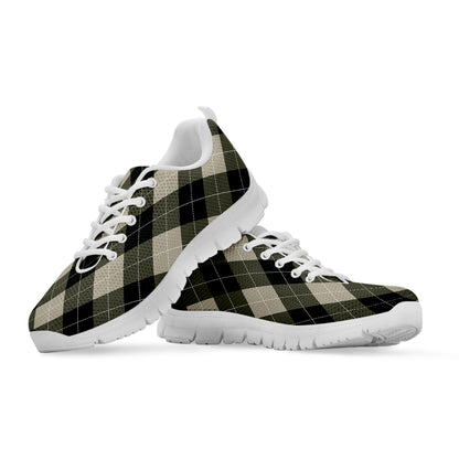 Diamond Shapes Argyle Pattern Print White Sneakers