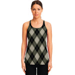 Diamond Shapes Argyle Pattern Print Women's Racerback Tank Top